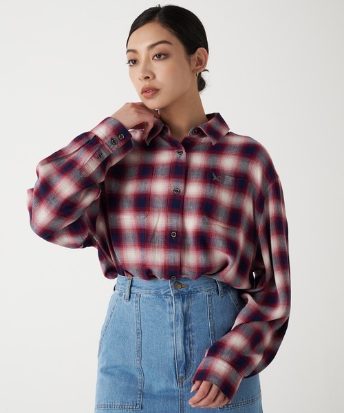 セール】オンブレチェック 長袖シャツ（シャツ/ブラウス）｜Eddie