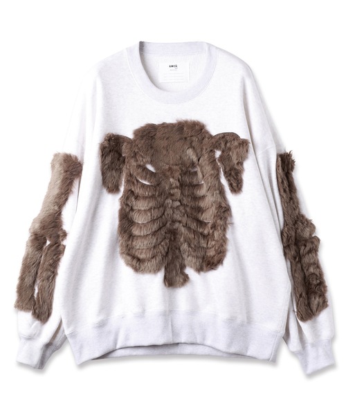 amok（アモク）の「FUR BONDING PULLOVER（スウェット・メンズ・ブラック/ホワイト・S/M/L）」の5枚目の写真