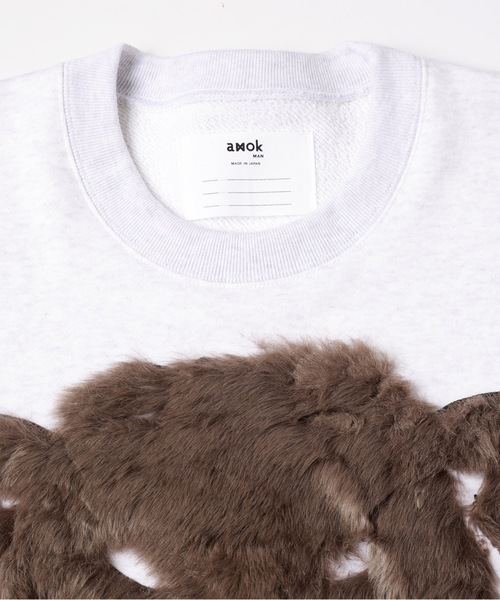 amok（アモク）の「FUR BONDING PULLOVER（スウェット・メンズ・ブラック/ホワイト・S/M/L）」の9枚目の写真