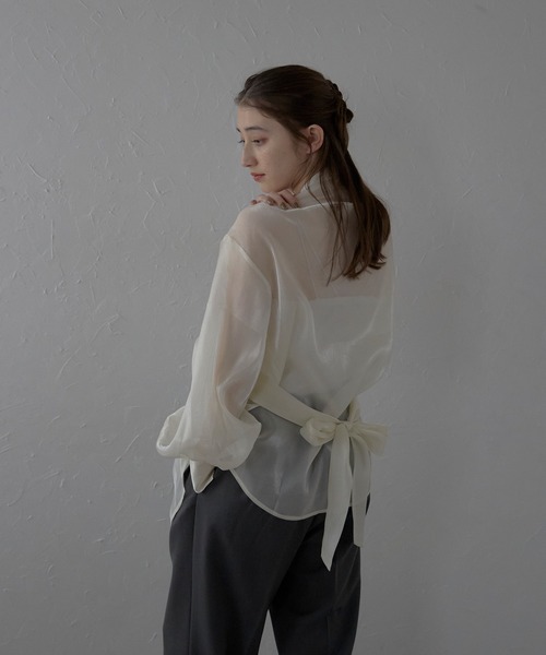 変形デザインブラウス セール】【MINERTE】cross design blouse / 変形ブラウス