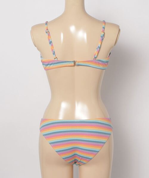 セール】Y2K 体型カバー ボーダービキニ シャーリングスカート 3点