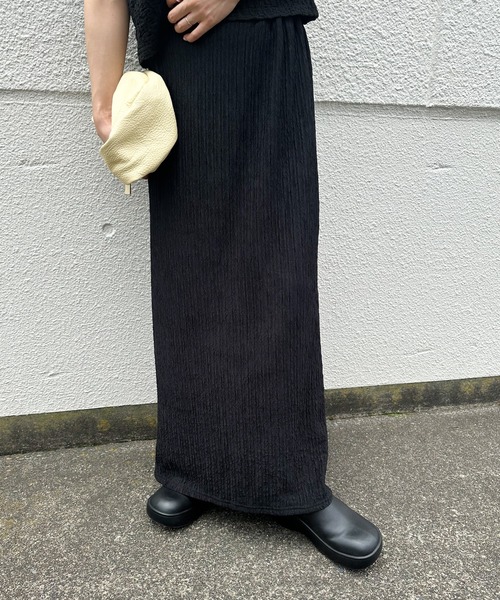 select MOCA（セレクトモカ）の「ワッシャーナロースカート（スカート・レディース・ベージュ/ブラウン/ブラック・FREE）」の2枚目の写真