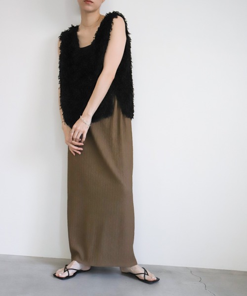 select MOCA（セレクトモカ）の「ワッシャーナロースカート（スカート・レディース・ベージュ/ブラウン/ブラック・FREE）」の12枚目の写真