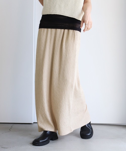 select MOCA（セレクトモカ）の「ワッシャーナロースカート（スカート・レディース・ベージュ/ブラウン/ブラック・FREE）」の22枚目の写真