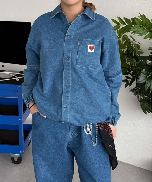 sedacle(セダクル)の「3wayデニムワークシャツ【SETUP着用可能】(シャツ/ブラウス・メンズ・インディゴブルー/ライトブルー/ブラック・LARGE/MEDIUM/SMALL)」の15枚目の写真