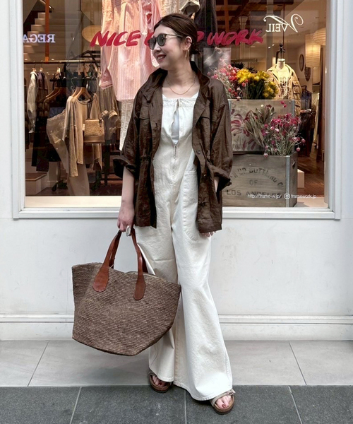 FRAMeWORK（フレームワーク）の「≪追加・洗濯機洗い可能≫ラミースタンドブルゾン（その他アウター・レディース・ブラウン/ベージュ/ブルー・FREE）」の4枚目の写真