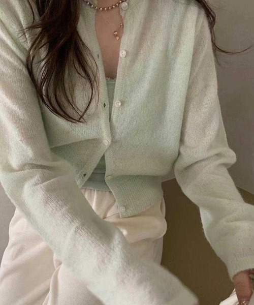 leune(ルネ)の「バックリボン刺繍ふんわりニットカーディガン(カーディガン/ボレロ・レディース・アイボリー/グレー/ミント・FREE)」の6枚目の写真