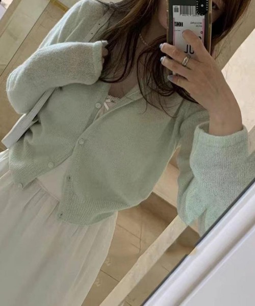 leune(ルネ)の「バックリボン刺繍ふんわりニットカーディガン(カーディガン/ボレロ・レディース・アイボリー/グレー/ミント・FREE)」の9枚目の写真