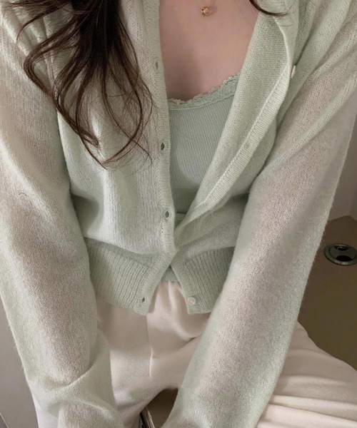 leune(ルネ)の「バックリボン刺繍ふんわりニットカーディガン(カーディガン/ボレロ・レディース・アイボリー/グレー/ミント・FREE)」の20枚目の写真