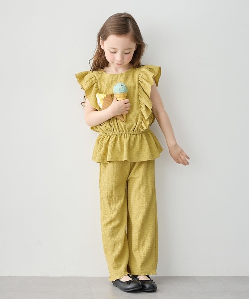 Piet（ピエット）の「ウエストギャザー フリルブラウス セットアップ（セットアップ・キッズ・ブラウン/グリーン・120/110/130/100）」の6枚目の写真