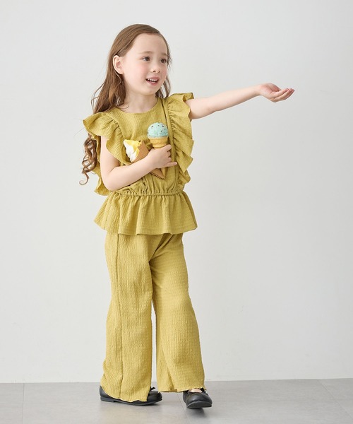 Piet（ピエット）の「ウエストギャザー フリルブラウス セットアップ（セットアップ・キッズ・ブラウン/グリーン・120/110/130/100）」の14枚目の写真