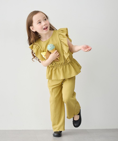 Piet（ピエット）の「ウエストギャザー フリルブラウス セットアップ（セットアップ・キッズ・ブラウン/グリーン・120/110/130/100）」の15枚目の写真