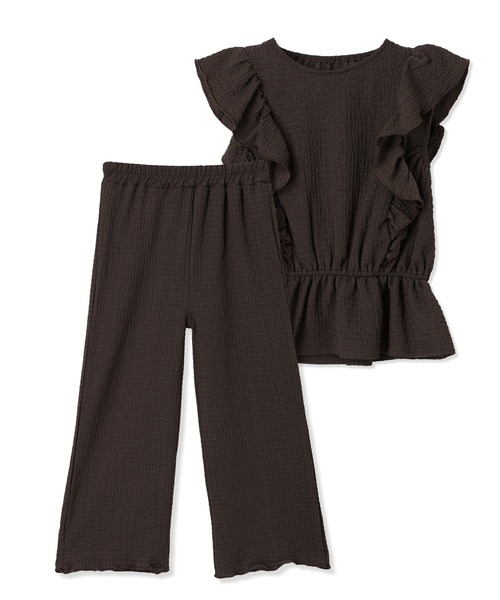 Piet（ピエット）の「ウエストギャザー フリルブラウス セットアップ（セットアップ・キッズ・ブラウン/グリーン・120/110/130/100）」の8枚目の写真