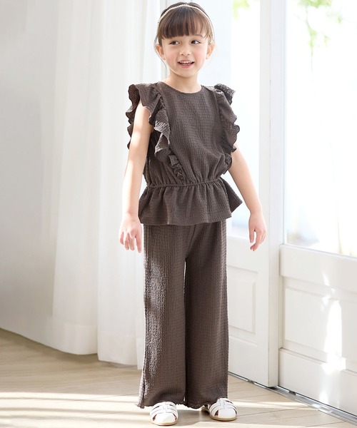 【期間限定:お値下げ】et.UNIVER フリルセットアップ Sサイズ フリル＆スキッパーカラーシャツ／Easy Care Stretch Blouse
