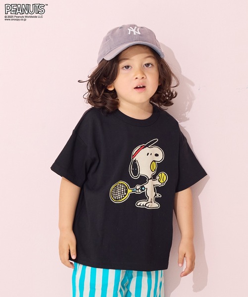 PEANUTS（ピーナッツ）の「【PEANUTS】スヌーピー/プリントTシャツ（Tシャツ/カットソー・キッズ・パープル/ライトグリーン/ブラック/オフホワイト・80/90/95/100/110/120/130/140/150）」の12枚目の写真