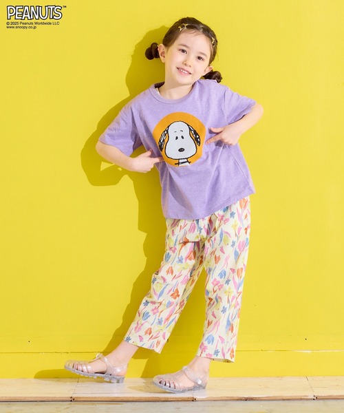 PEANUTS（ピーナッツ）の「【PEANUTS】スヌーピー/プリントTシャツ（Tシャツ/カットソー・キッズ・パープル/ライトグリーン/ブラック/オフホワイト・80/90/95/100/110/120/130/140/150）」の8枚目の写真