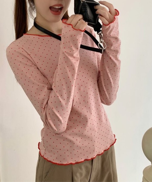 Mayree(メイリー)の「CS ソフト長袖柄インナー(se)(Tシャツ/カットソー・レディース・ホワイト系その他/ピンク・FREE)」の5枚目の写真