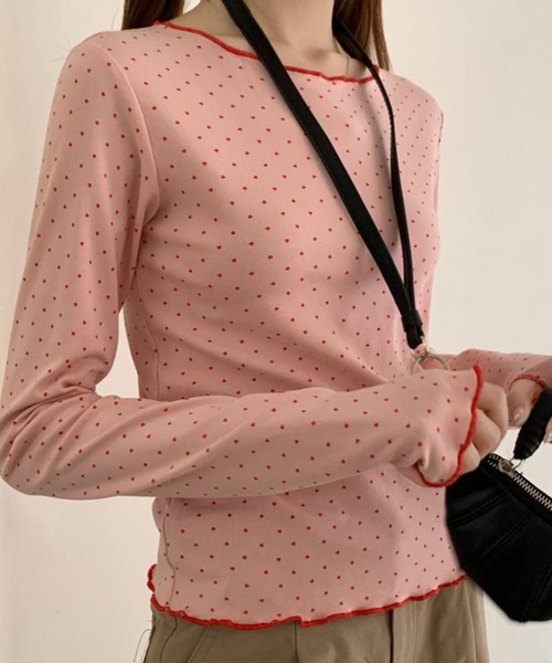 Mayree(メイリー)の「CS ソフト長袖柄インナー(se)(Tシャツ/カットソー・レディース・ホワイト系その他/ピンク・FREE)」の7枚目の写真