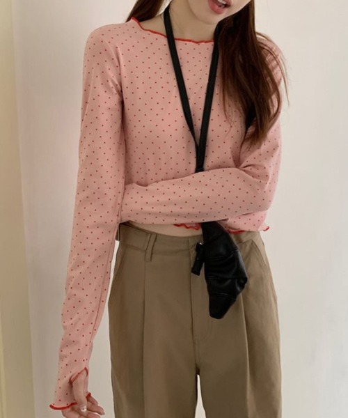 Mayree(メイリー)の「CS ソフト長袖柄インナー(se)(Tシャツ/カットソー・レディース・ホワイト系その他/ピンク・FREE)」の8枚目の写真