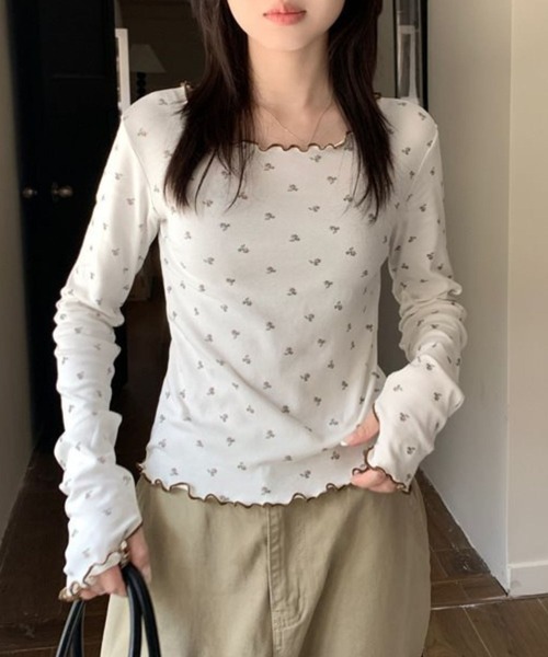 Mayree(メイリー)の「CS ソフト長袖柄インナー(se)(Tシャツ/カットソー・レディース・ホワイト系その他/ピンク・FREE)」の9枚目の写真