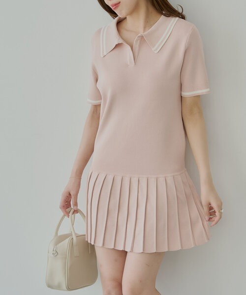 Chico（チコ）の「プリーツポロミニワンピース（ワンピース