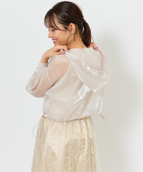 AND COUTURE（アンドクチュール）の「シャイニーシアーマンパ（ブルゾン・レディース・オフホワイト/ベージュ/ブラック/ライトグレー/ピンク・FREE）」の10枚目の写真
