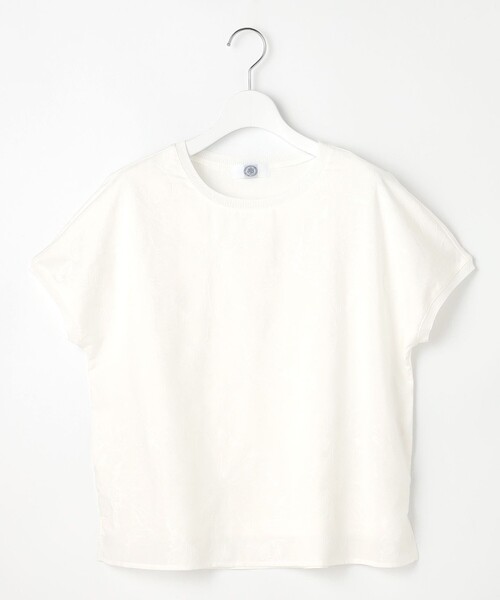 J.PRESS（ジェイプレス）の「【洗える】シアーエンブロイダリー カットソー（Tシャツ/カットソー・レディース・ライトグレー系/ネイビー系/アイボリー系・T13/T15）」の4枚目の写真