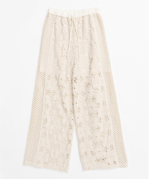 MAISON SPECIAL（メゾンスペシャル）の「Mixed Lace Easy Pants/ミックスレースイージーパンツ【MAISON SPECIAL/メゾンスペシャル】■セットアップ対応■（その他パンツ・レディース・マルチ/ホワイト・38/36）」の12枚目の写真