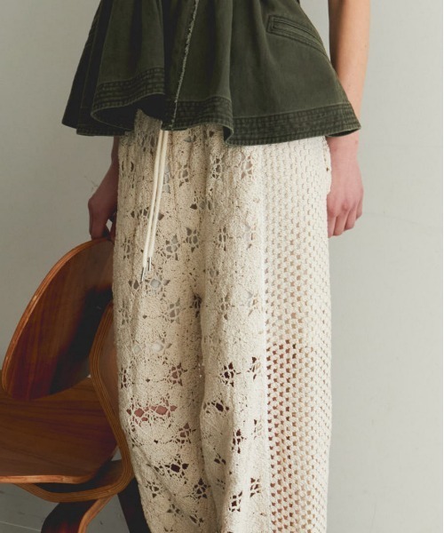 Mixed Lace Easy Pants/ミックスレースイージーパンツ【MAISON