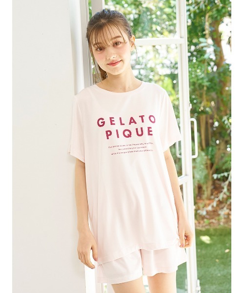 ジェラートピケ【接触冷感】COOLレーヨンデザートTシャツ&ショートパンツセット ジェラートピケ gelato pique 【接触冷感】COOLレーヨンデザート