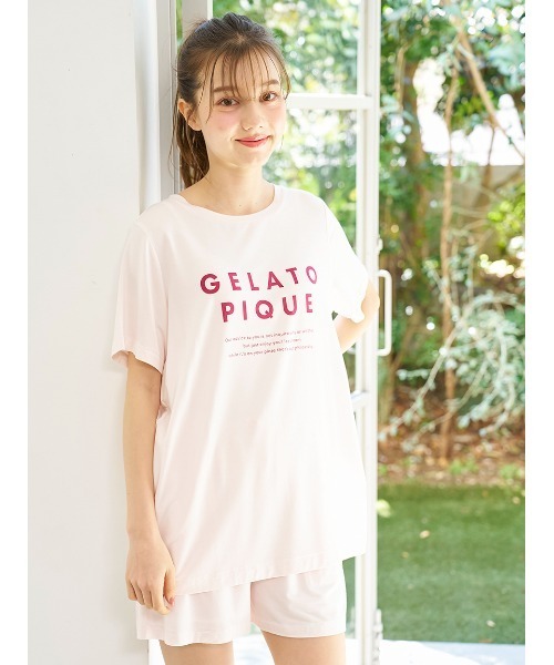 接触冷感 COOLレーヨンデザートロゴTシャツ＆ショートパンツ ジェラートピケ gelato pique 【接触冷感】COOLレーヨンデザート
