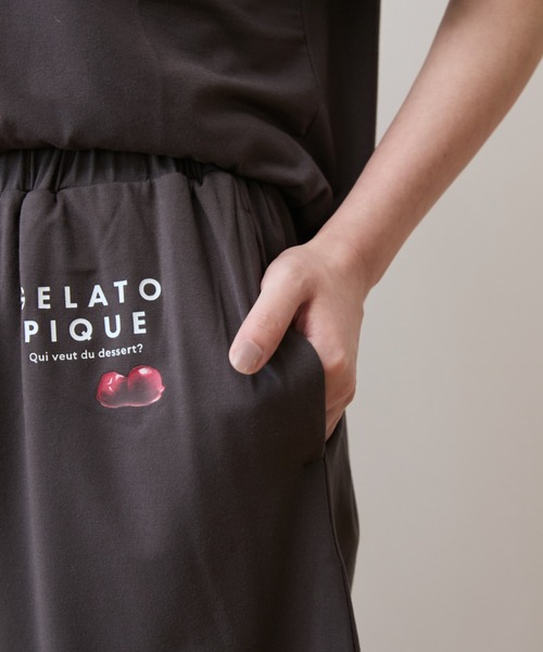ジェラートピケCOOLレーヨン デザートロゴTシャツ＆ショートパンツ上下セット gelato pique｜COOLレーヨンデザートロゴショートパンツ