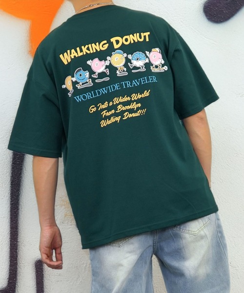 Burner（バーナー）の「【GROOVY STORE】WALKING DONUT ワイド半袖Tシャツ（Tシャツ/カットソー・メンズ・ミント/グリーン/ホワイト系その他3/ブラック/サックスブルー/ブラック系その他2/杢グレー/ブラウン系その他2/ホワイト系その他2/ブラック系その他3/ブラウン/ホワイト・M/L/LL）」の10枚目の写真