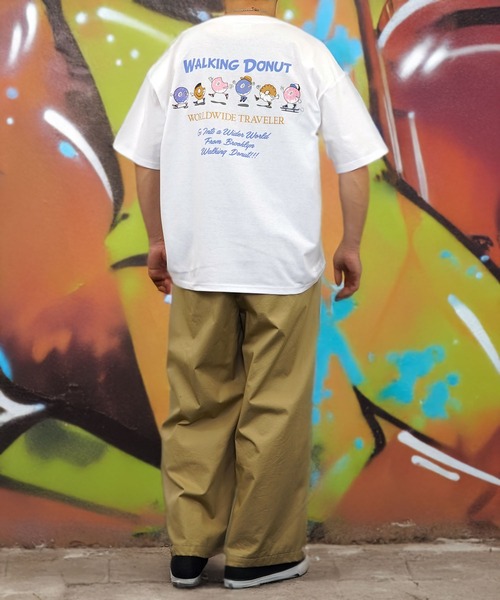 Burner（バーナー）の「【GROOVY STORE】WALKING DONUT ワイド半袖Tシャツ（Tシャツ/カットソー・メンズ・ミント/グリーン/ホワイト系その他3/ブラック/サックスブルー/ブラック系その他2/杢グレー/ブラウン系その他2/ホワイト系その他2/ブラック系その他3/ブラウン/ホワイト・M/L/LL）」の3枚目の写真