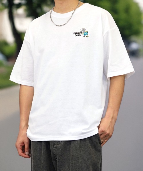 Burner（バーナー）の「【GROOVY STORE】WALKING DONUT ワイド半袖Tシャツ（Tシャツ/カットソー・メンズ・ミント/グリーン/ホワイト系その他3/ブラック/サックスブルー/ブラック系その他2/杢グレー/ブラウン系その他2/ホワイト系その他2/ブラック系その他3/ブラウン/ホワイト・M/L/LL）」の17枚目の写真