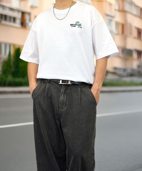 Burner（バーナー）の「【GROOVY STORE】WALKING DONUT ワイド半袖Tシャツ（Tシャツ/カットソー・メンズ・ミント/グリーン/ホワイト系その他3/ブラック/サックスブルー/ブラック系その他2/杢グレー/ブラウン系その他2/ホワイト系その他2/ブラック系その他3/ブラウン/ホワイト・M/L/LL）」の15枚目の写真