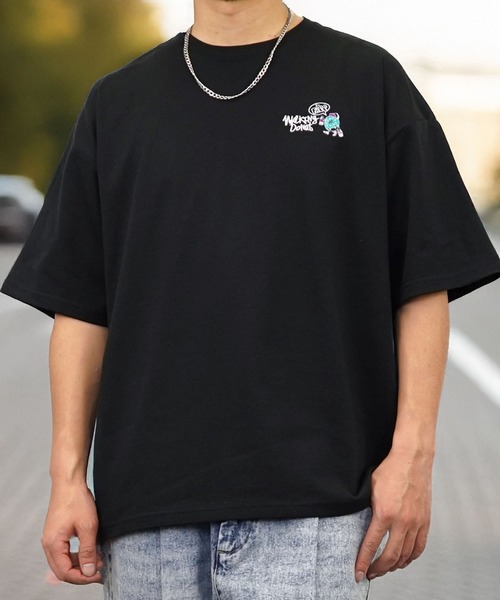 Burner（バーナー）の「【GROOVY STORE】WALKING DONUT ワイド半袖Tシャツ（Tシャツ/カットソー・メンズ・ミント/グリーン/ホワイト系その他3/ブラック/サックスブルー/ブラック系その他2/杢グレー/ブラウン系その他2/ホワイト系その他2/ブラック系その他3/ブラウン/ホワイト・M/L/LL）」の20枚目の写真