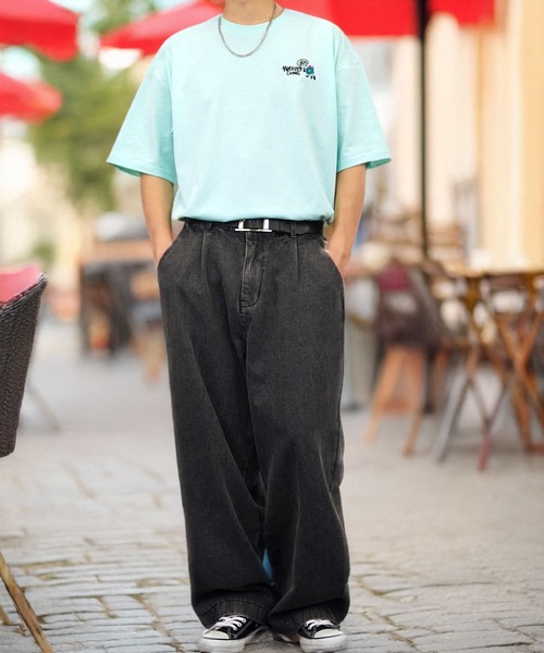 Burner（バーナー）の「【GROOVY STORE】WALKING DONUT ワイド半袖Tシャツ（Tシャツ/カットソー・メンズ・ミント/グリーン/ホワイト系その他3/ブラック/サックスブルー/ブラック系その他2/杢グレー/ブラウン系その他2/ホワイト系その他2/ブラック系その他3/ブラウン/ホワイト・M/L/LL）」の21枚目の写真