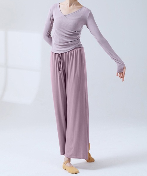 Lace Ladies(レースレディース)の「ソリッドカラー ワイド イージー ラッシュ パンツ(その他パンツ・レディース・ブルー/ラベンダー/グレー/ブラック/ベージュ・XL/S/M/L)」の11枚目の写真