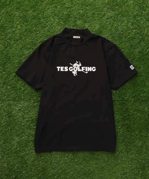 TES GOLF 4WAY STRETCH MOCK NECK GOLFING LOGO / ハイネックT