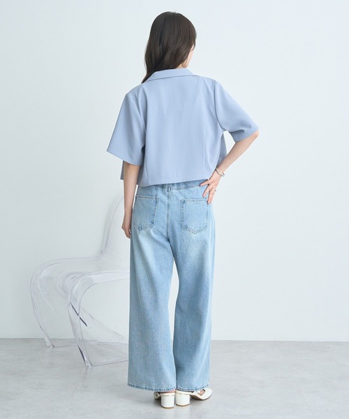 earth music&ecology(アースミュージックアンドエコロジー)の「ショートテーラードジャケット(テーラードジャケット・レディース・アイボリー/サックスブルー/ブラック・FREE)」の16枚目の写真