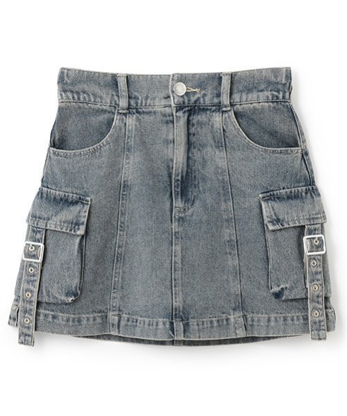 LOVETOXIC（ラブトキシック）の「【LTXC】カーゴデニムミニスカート（スカート・キッズ・グレー/ブルー/カーキ・S:140cm/M:150cm/L:160cm）」の8枚目の写真