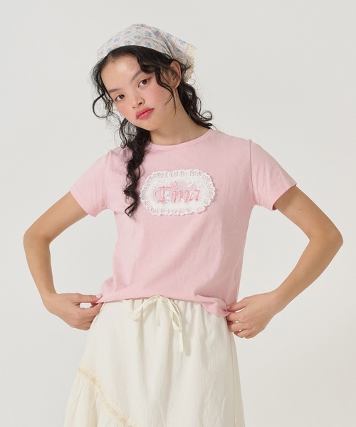 スーパーセール 50％（福袋 Tina刺繍 コンパクトTシャツ TINA：JOJUN（Tシャツ/カットソー トップス