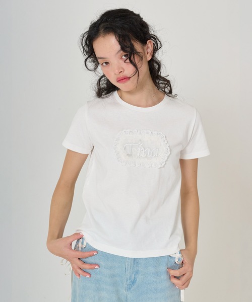 TINA:JOJUN ノベルティ　ホワイト 長袖 Tシャツ 星型刺繍　新品未使用 スタープリント リブロンT TINA：JOJUN 全2色｜tnj531-0902【6