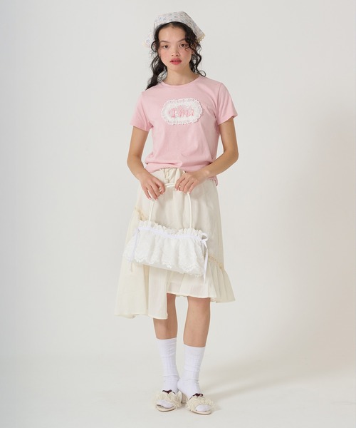 刺繍 コンパクトTシャツ TINA：JOJUN Tina刺繍 コンパクトTシャツ TINA：JOJUN（Tシャツ/カットソー