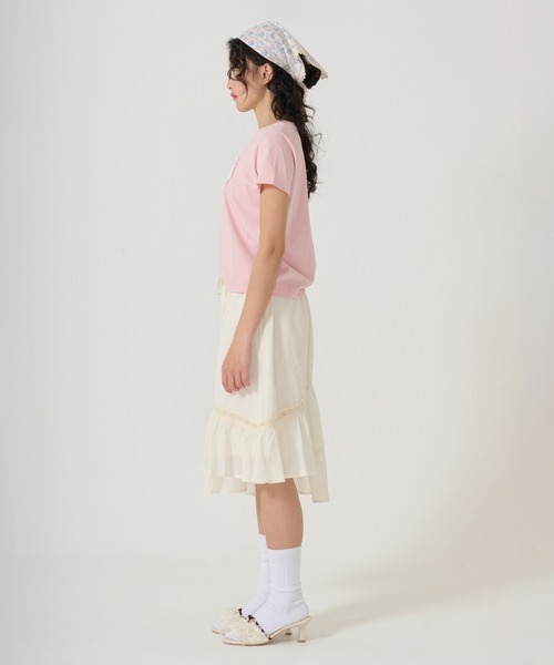 TINA:JOJUN(ティーナジョジュン)の「Tina刺繍 コンパクトTシャツ TINA:JOJUN(Tシャツ/カットソー・レディース・ホワイト/ピンク/ネイビー・M)」の20枚目の写真