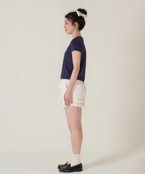 Tina刺繍 コンパクトTシャツ TINA：JOJUN（Tシャツ/カットソー