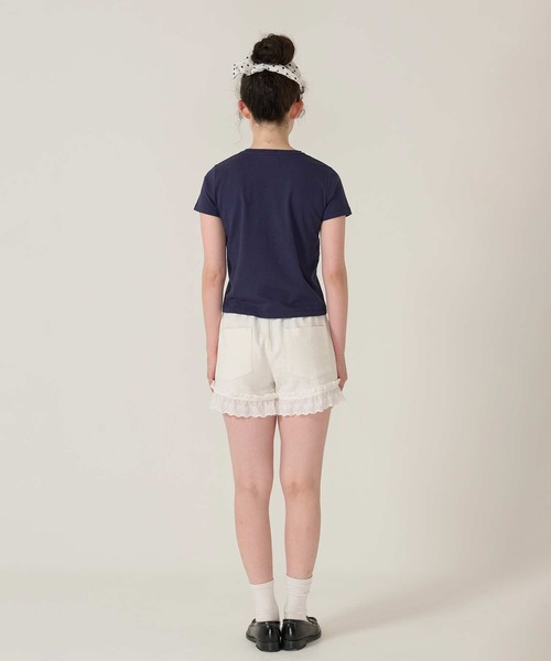 tina jojun 刺繍コンパクトTシャツ　ネイビー Tina刺繍 コンパクトTシャツ TINA：JOJUN（Tシャツ/カットソー