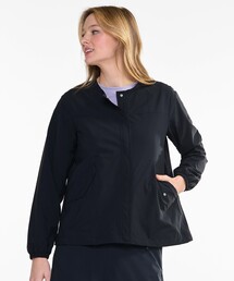 ノーカラージャケット（ブラック/黒色系・刺繍）ファッション