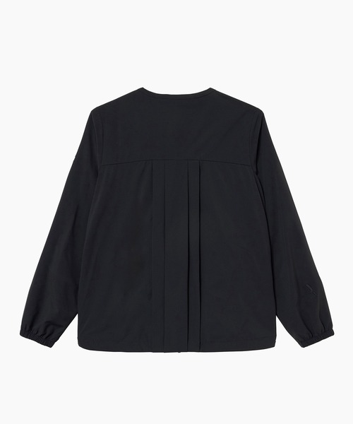 セール】撥水 UVカット ワンポイントロゴ刺繍 ノーカラージャケット